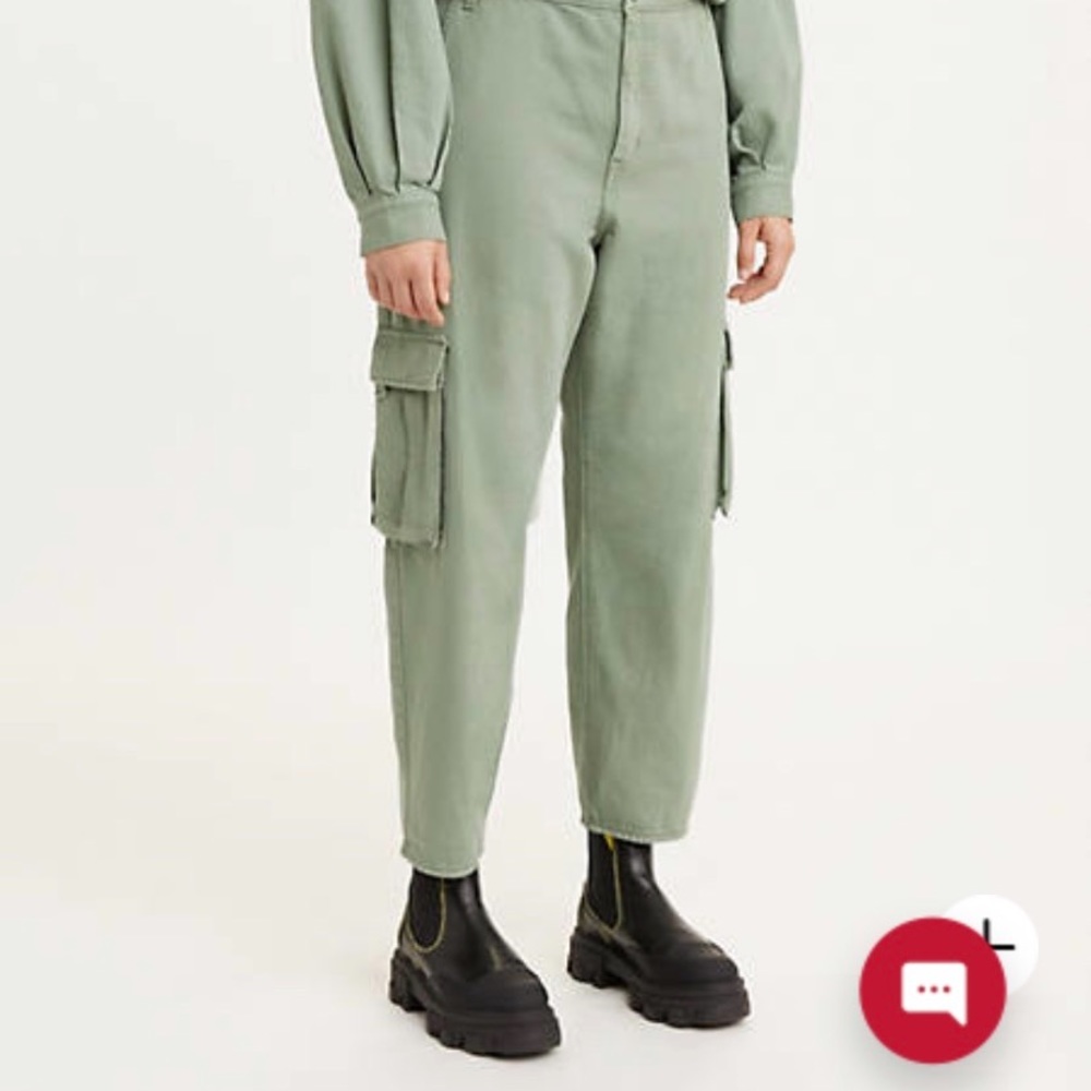 Levi's Loose Cargo Pants, Green, waist nonstretch, good material